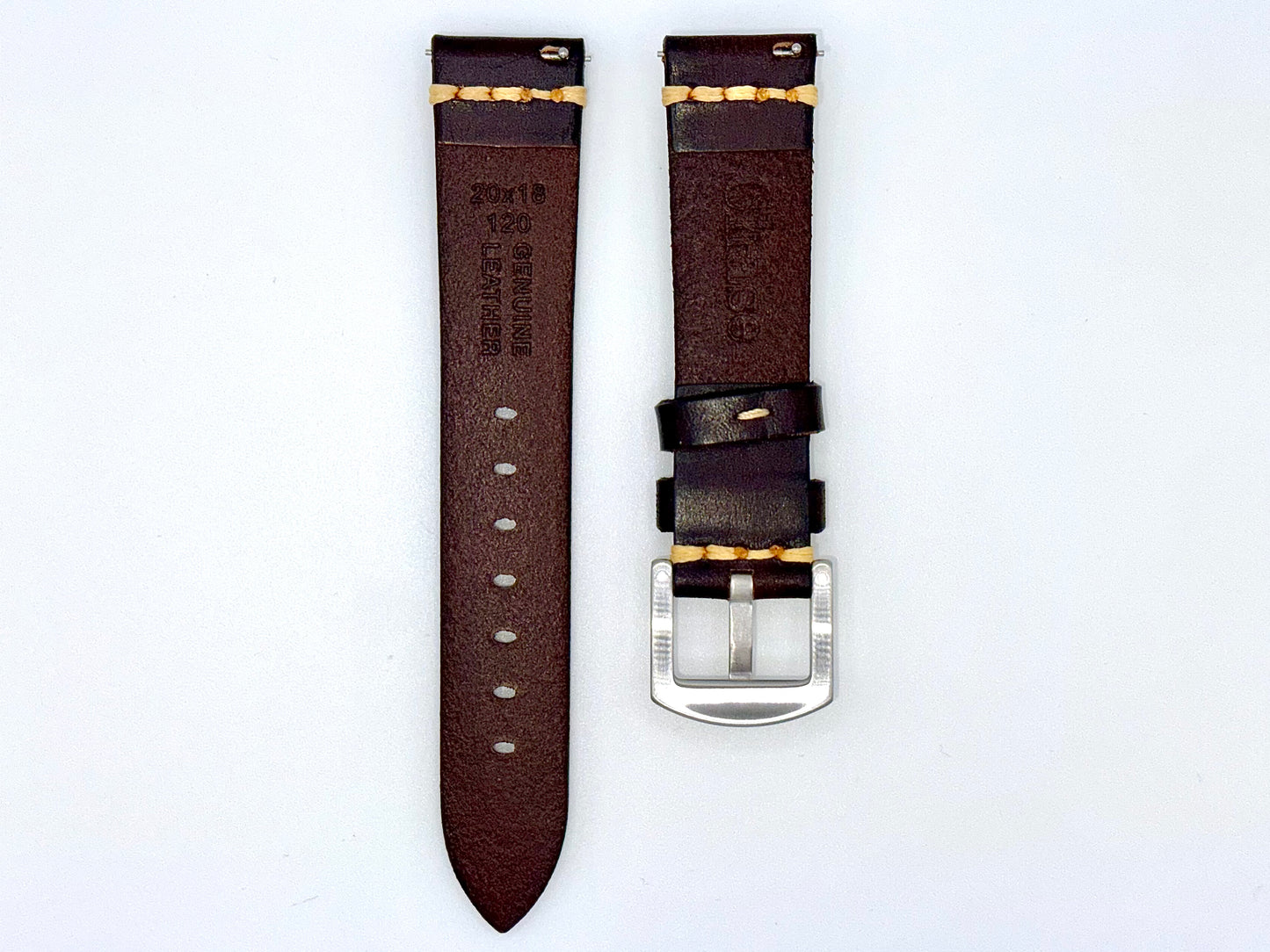 Coffee Brown Vintage Leather Watch Strap