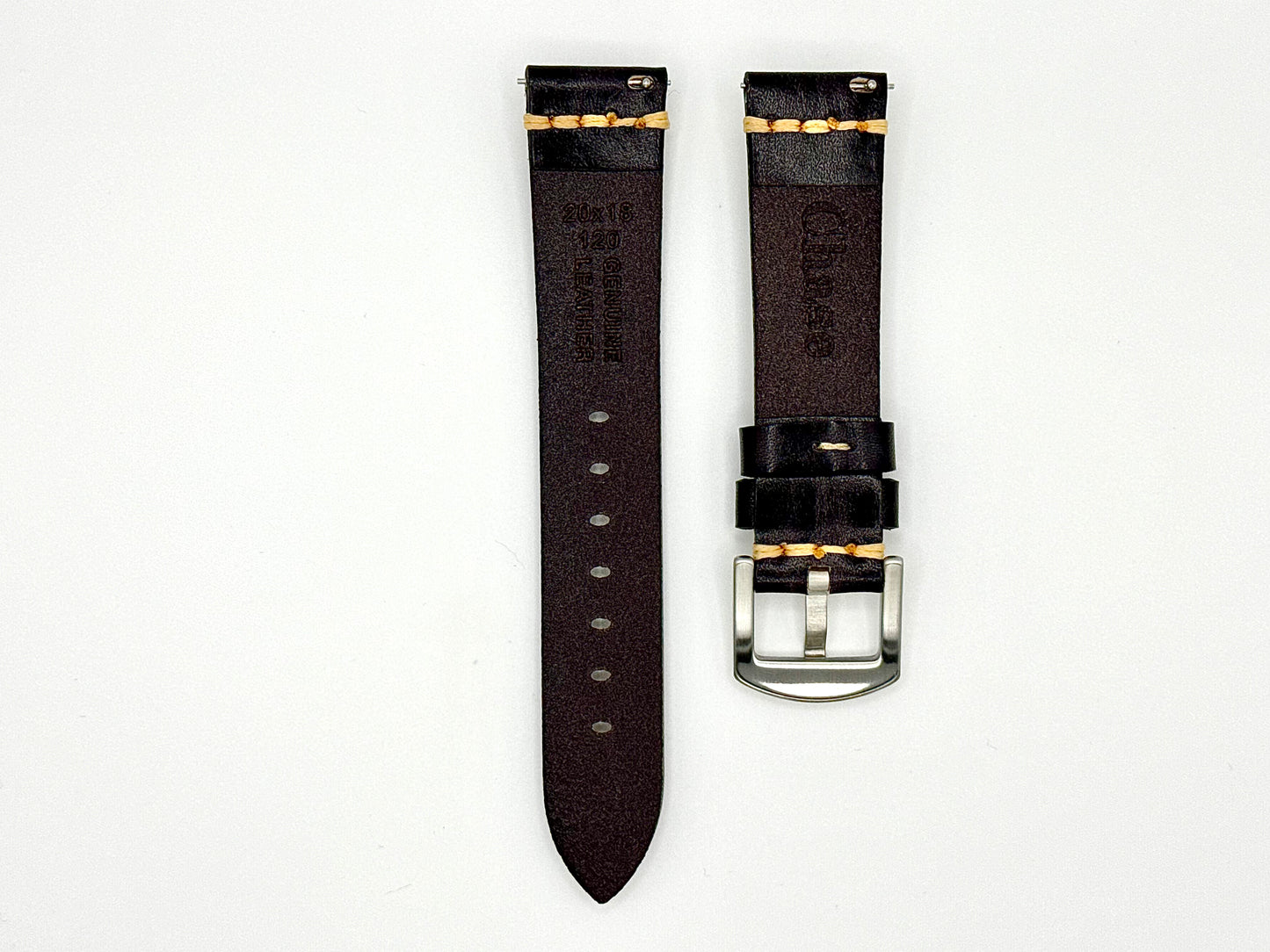 Elephant Grey Vintage Leather Watch Strap
