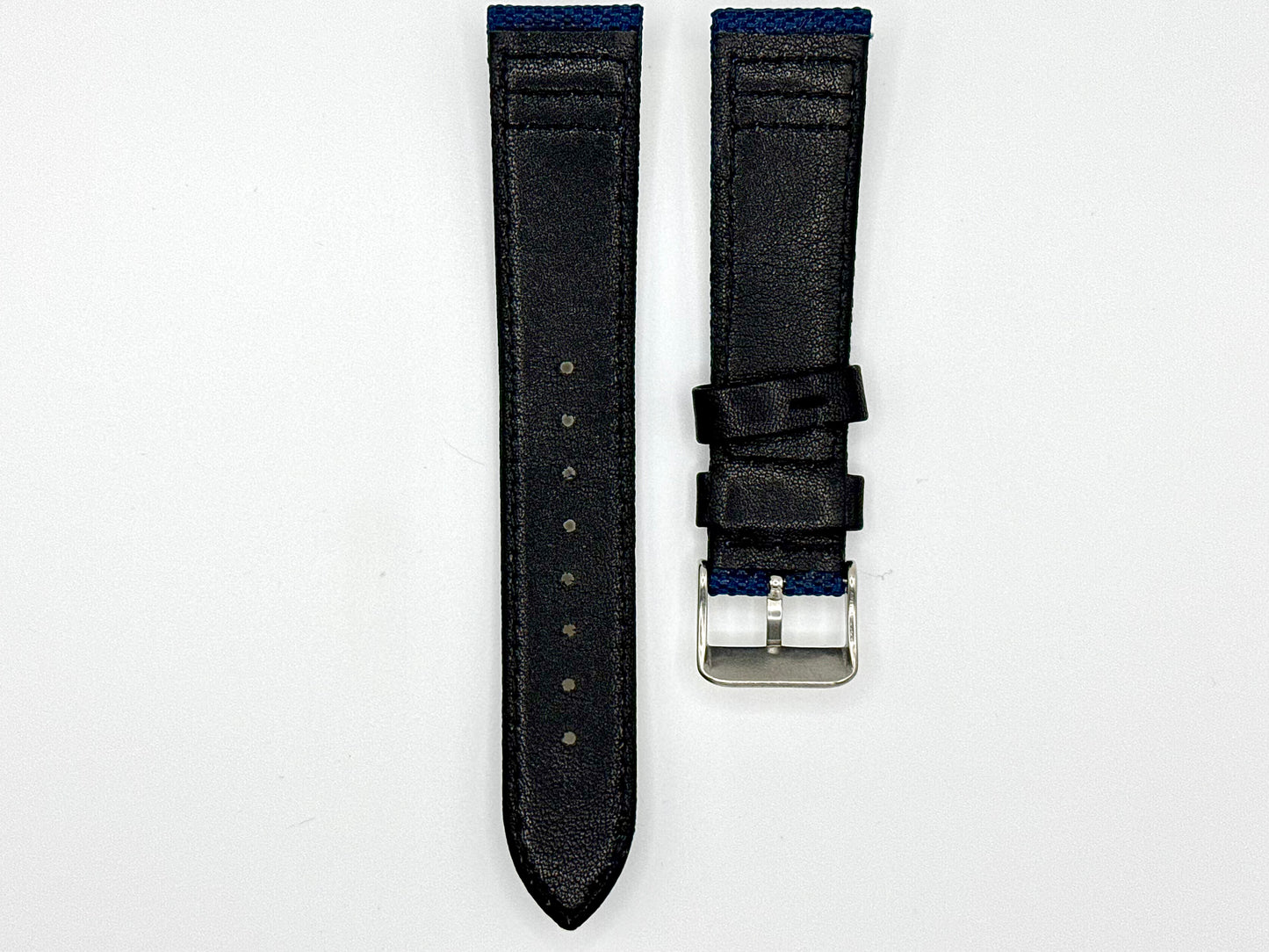 Cordura Strap-Blue with Black Leather