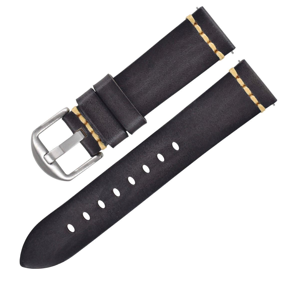 Elephant Grey Vintage Leather Watch Strap