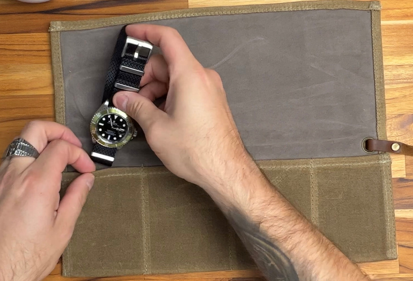 Vintage Canvas Watch Roll