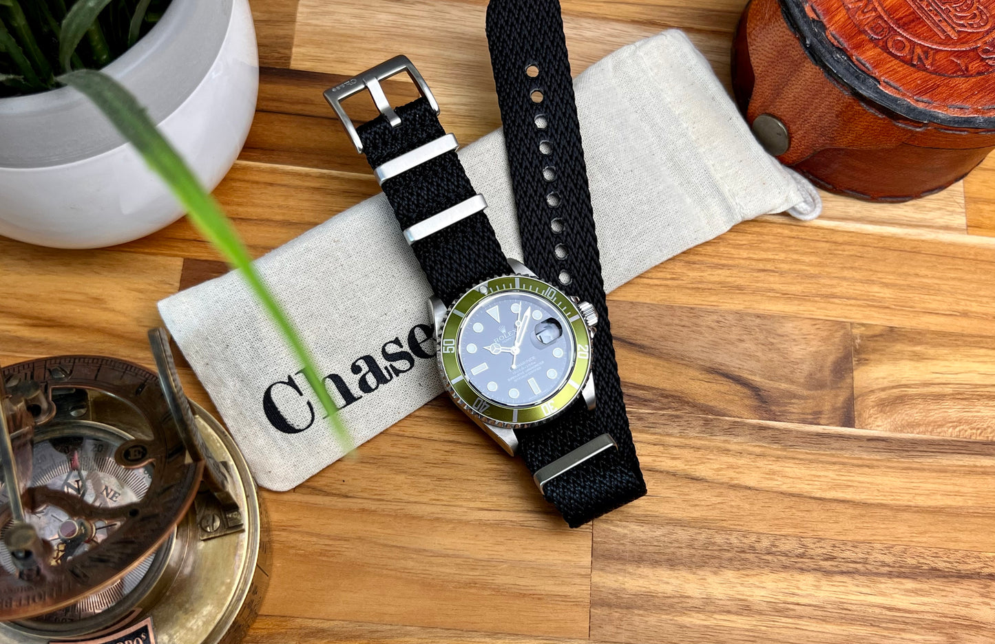 Black NATO Herringbone Strap