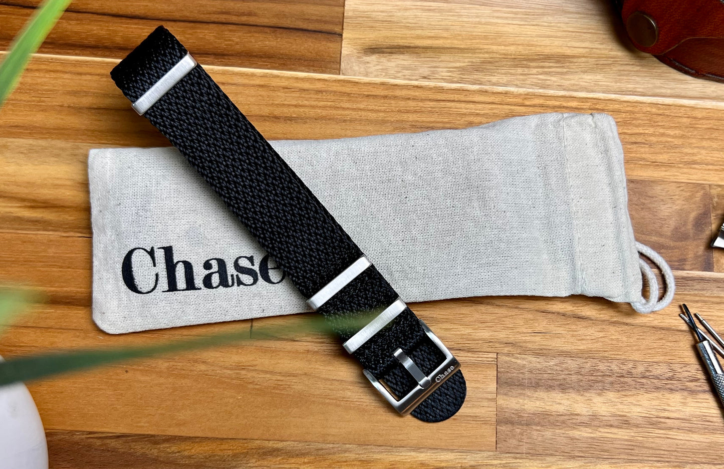 Black NATO Herringbone Strap