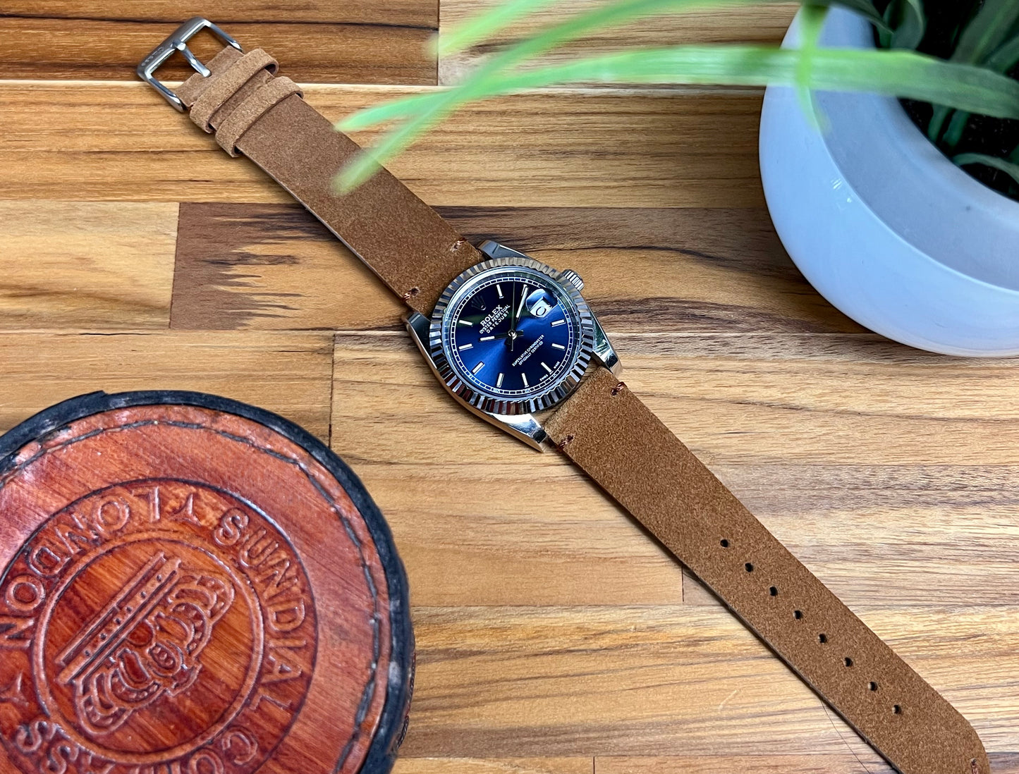 Brown Leather Suede Vintage Strap