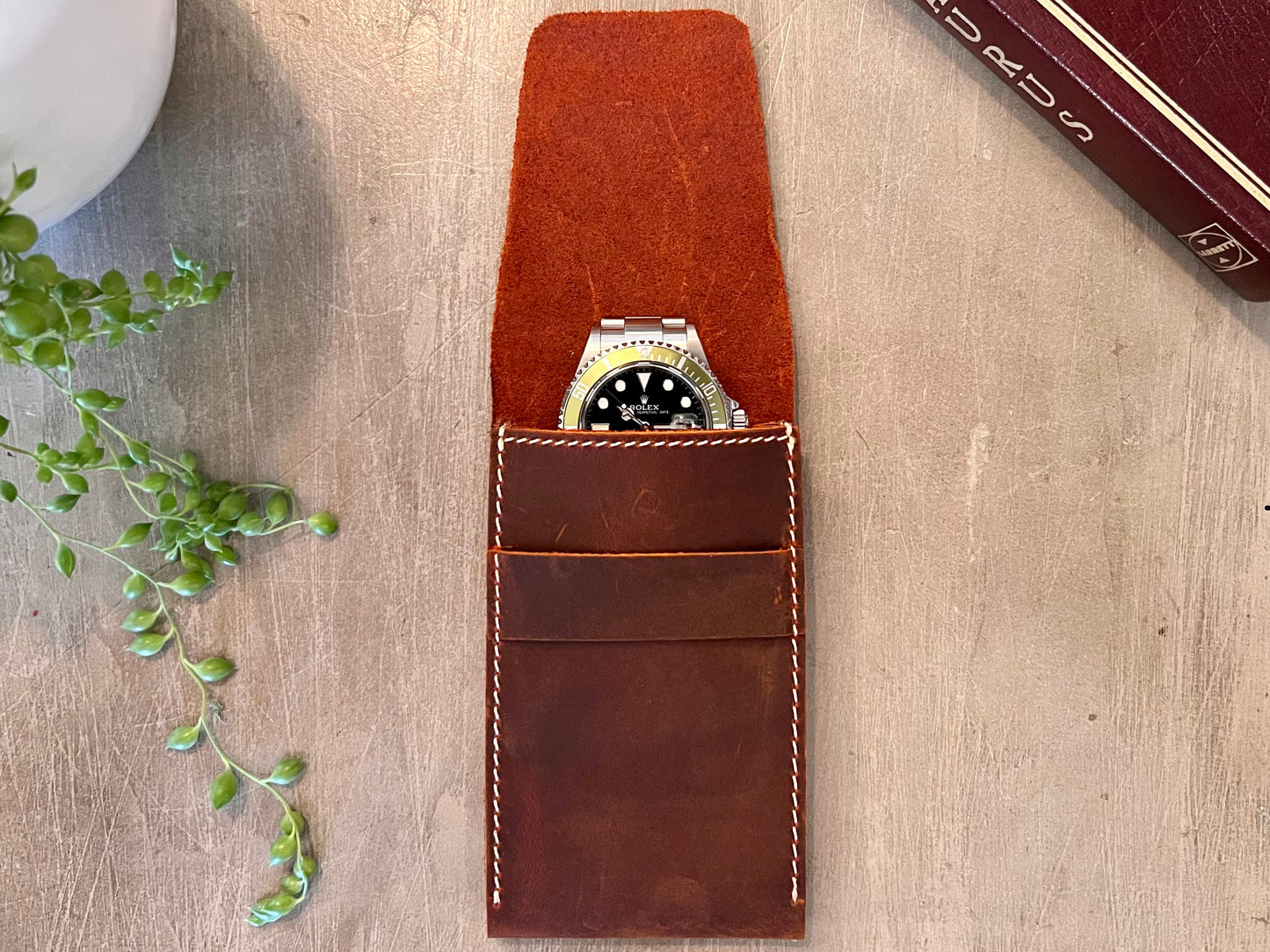 Vintage Leather Travel Watch Pouch