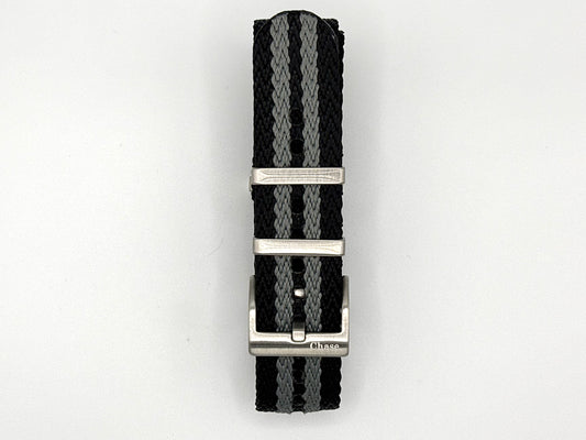 Bond NATO Black/Grey Herringbone Strap