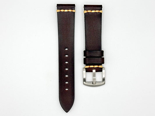 Coffee Brown Vintage Leather Watch Strap