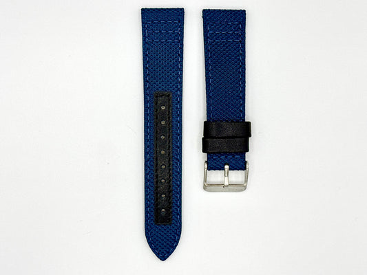 Cordura Strap-Blue with Black Leather