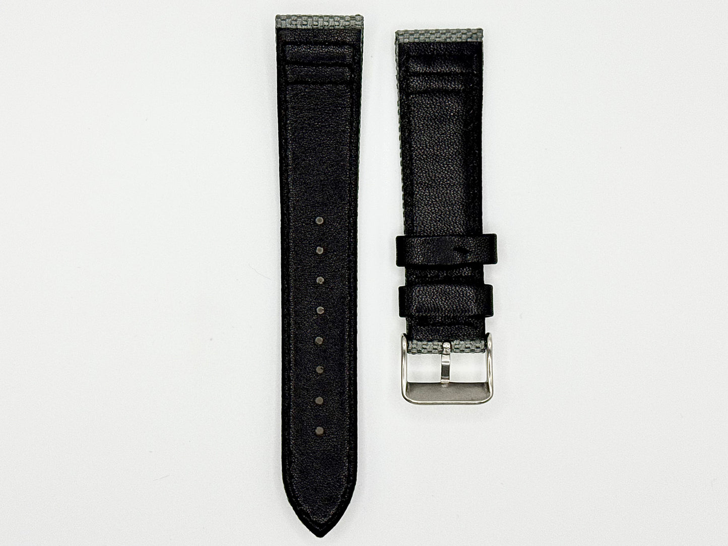 Cordura Strap-Grey with Black Leather