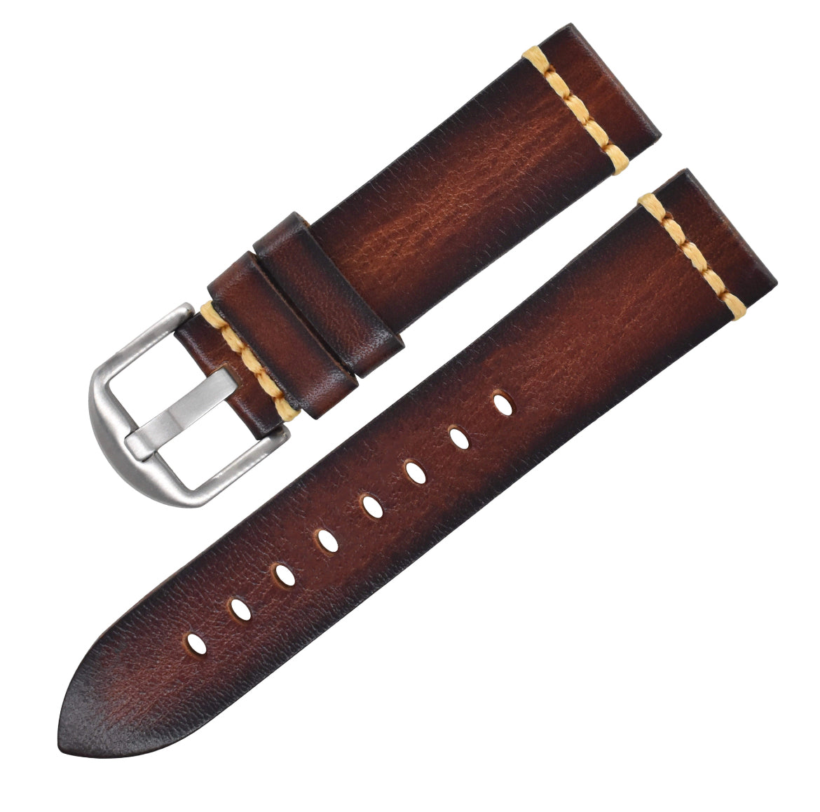 Coffee Brown Vintage Leather Watch Strap